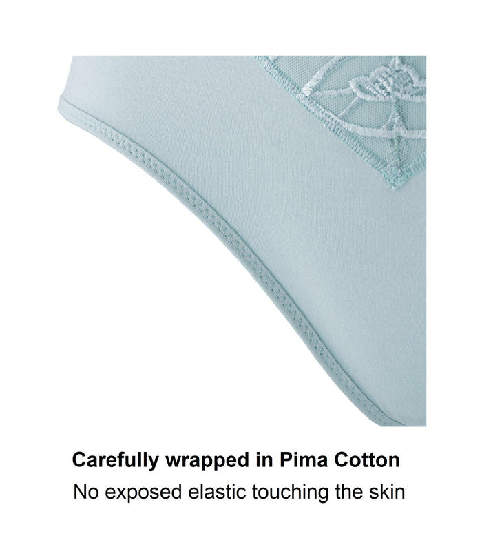 Coral- Silk & Organic Cotton Full Brief in Aqua Blue - Juliemay Lingerie