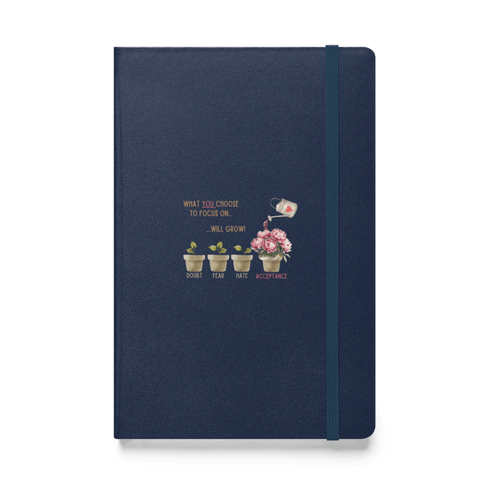 What You Choose to Focus On... Will Grow!" Hard Cover Notebook - 🌱 Cultivate Positivity and Watch Your Dreams Blossom! 🌱 - Whippie's