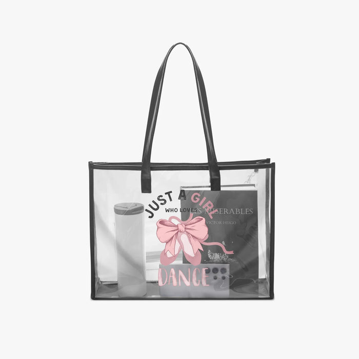1227. Just a Girl Who Loves... Large PVC Tote Bag - Transparent Inner Bag - Whippie's