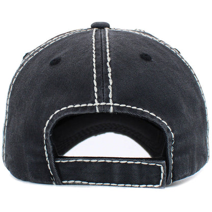 1453 - Because Adulting is Hard Without Wine Hat - Black