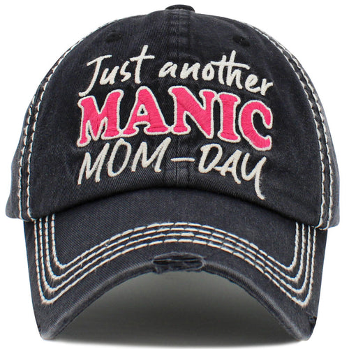 1472 - Just Another Manic Mom Day Hat - Black