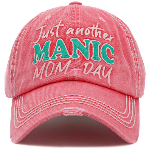 1472 - Just Another Manic Mom Day Hat - Hot Pink