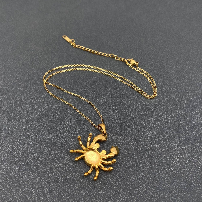 18k Gold Claws Crab Necklace