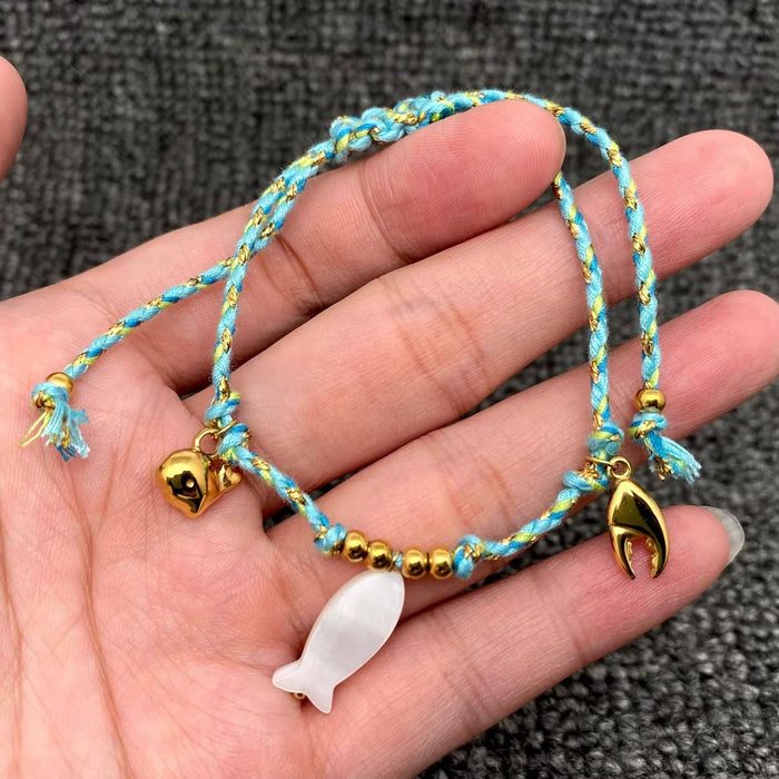 18k Gold Rocky Shore Fish Bracelets