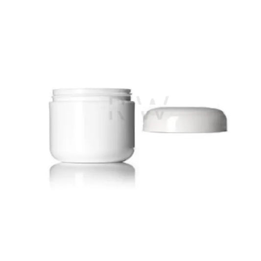8 OZ White PP Plastic Jar | Double Wall Round Base with Top