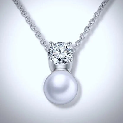 Wedding Pearl Jewelry - Pearl and Cubic Zirconia Jewelry Set - Available in Rose Gold and Silver
