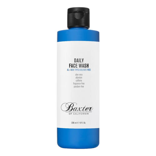 Baxter of California Daily Face Wash i blå plastflaske med svart kork, 236 ml for alle hudtyper