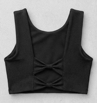 Black Bow Girls Dance Top