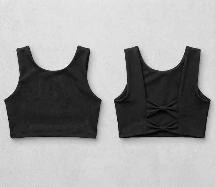 Black Bow Girls Dance Top