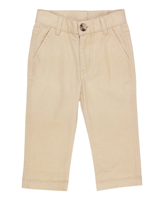 Boys Khaki Stretch Chino Pants: Off-White / 6-12m