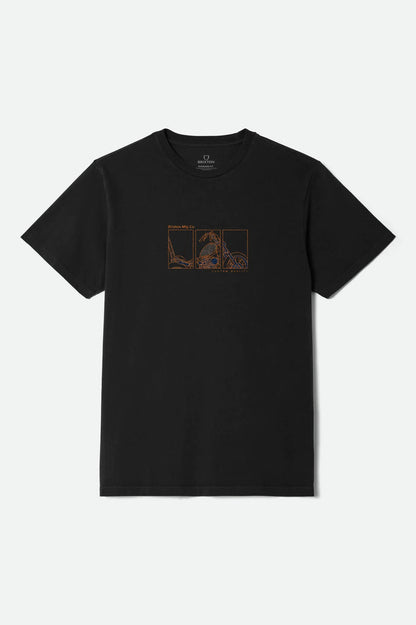 Brixton Briscoe T-Shirt - Black Worn