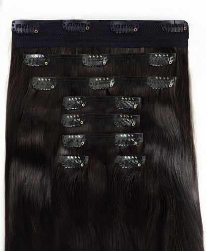 clip-in hair extensions dark brown.