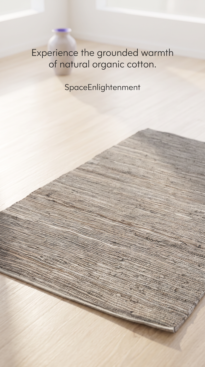 Cotton Grey Rug - SMALL Indian Handloom