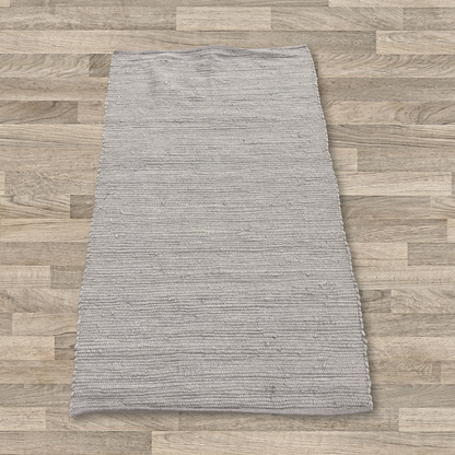 Cotton Grey Rug - SMALL Indian Handloom