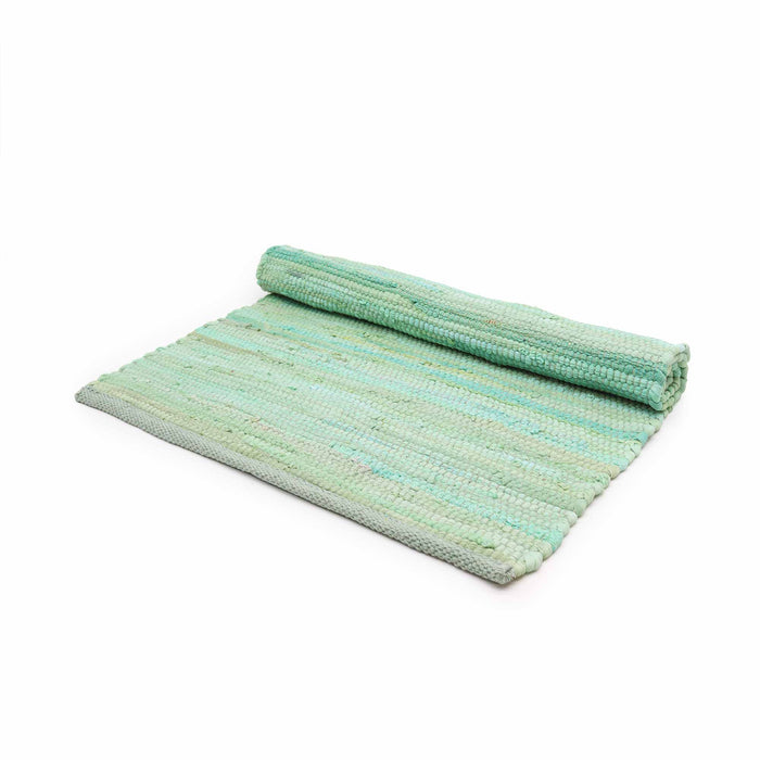 Cotton Rug - Aqua Colour SMALL Indian Handloom