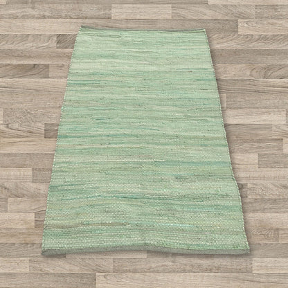 Cotton Rug - Aqua Colour SMALL Indian Handloom