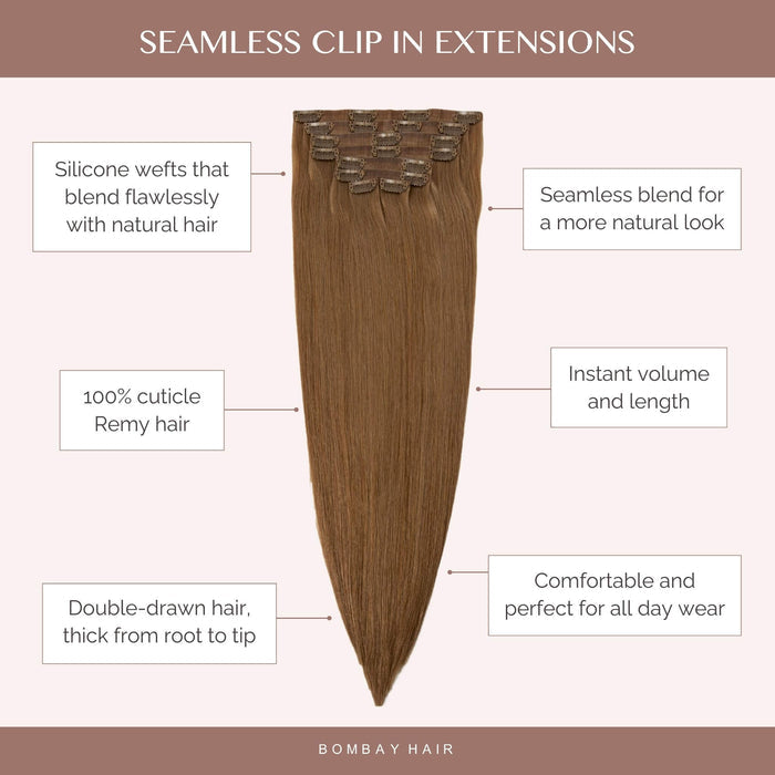 Dark Brown (2A) Seamless Clip-Ins