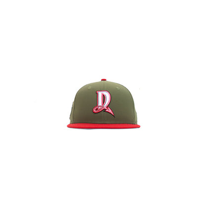 Dayton Dragons 20th Anniversary Fitted Cap (Olive Ripstop/ Red)