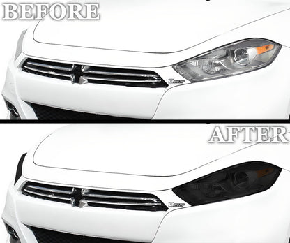 Full Headlight Taillight Racetrack Precut Smoked PPF Tint Kit Film Overlay Fits Dodge Dart 2013 - 2016 - Bogar Tech Designs