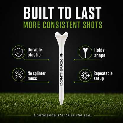 DON’T SUCK™ Golf Tees – PureFlight™ 4-Prong Design (50-Pack)