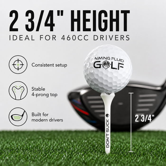 DON’T SUCK™ Golf Tees – PureFlight™ 4-Prong Design (50-Pack)