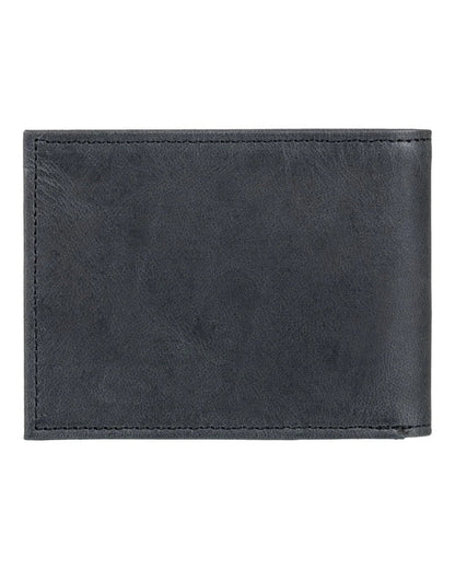 Black leather wallet on a white background