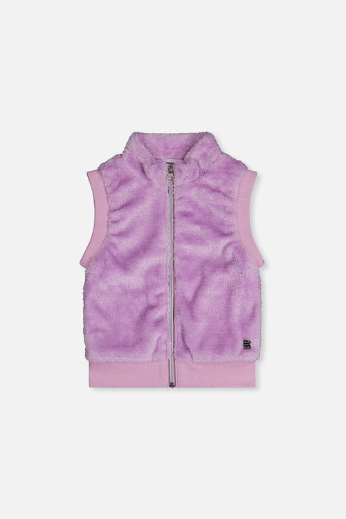 Faux Fur Sleeveless Vest Violet-0
