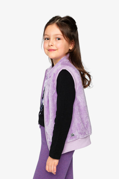 Faux Fur Sleeveless Vest Violet-4
