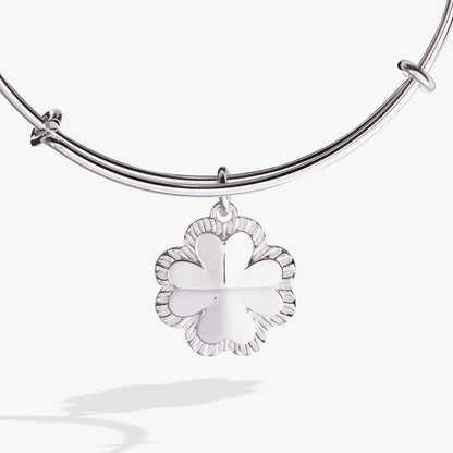 Four-Leaf Clover Charm Bangle