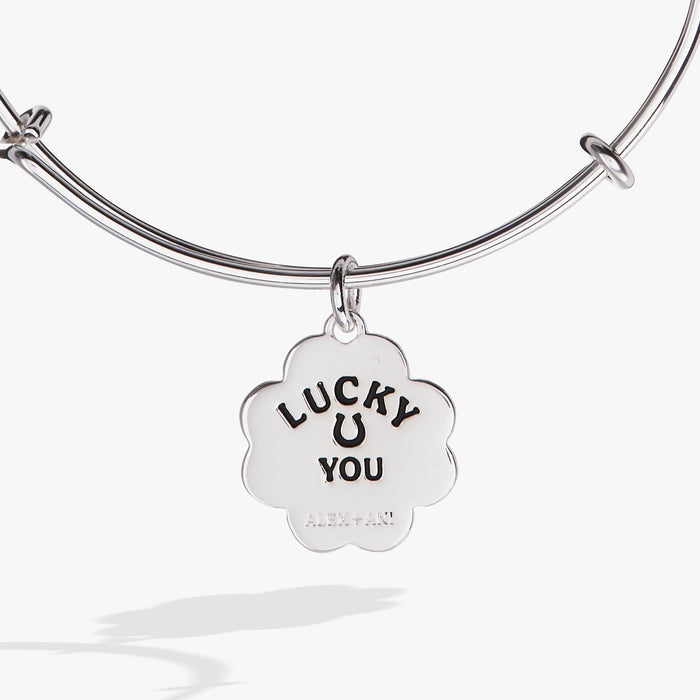 Four-Leaf Clover Charm Bangle