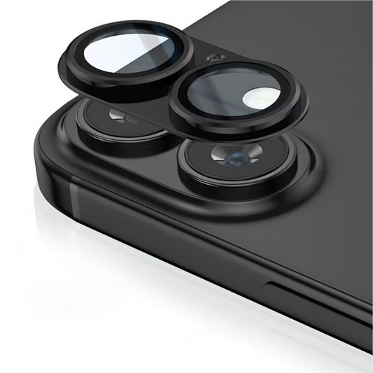 Black Coconut Lane camera lens cover being lifted, showing full coverage design for camera protection.
