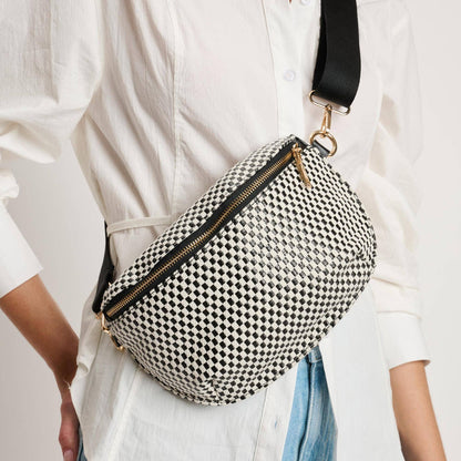 Gizelle - Small Checker Belt Bag: Black White - Olita Gifts & Goods