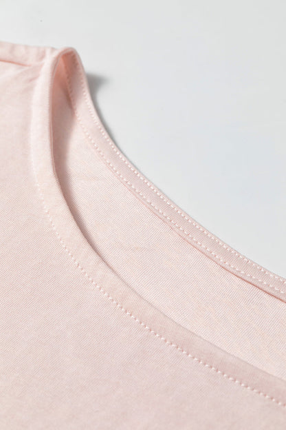 Gossamer Pink Long Sleeve Ruffle Cuff Top