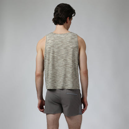Heather Sand Melange Training Camp Muscle Tee - Parke & Ronen