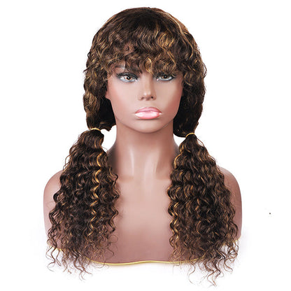 highlight human hair wigs with bangs for a trendy, easy-to-wear look