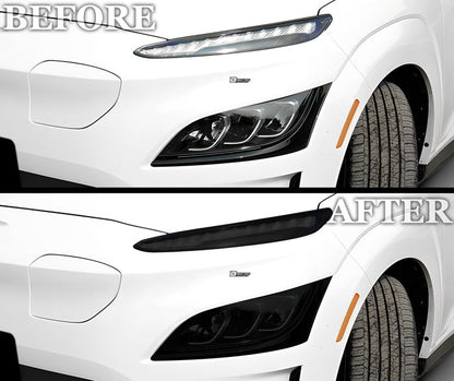 Full Headlight Taillight Precut Smoked PPF Tint Kit Film Overlay Fits Hyundai Kona Electric 2022 - 2023 - Bogar Tech Designs
