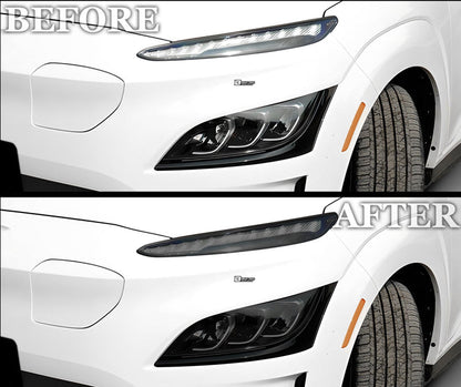 Full Headlight Taillight Precut Smoked PPF Tint Kit Film Overlay Fits Hyundai Kona Electric 2022 - 2023 - Bogar Tech Designs