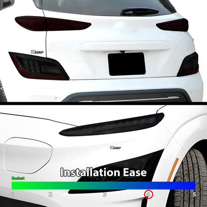 Full Headlight Taillight Precut Smoked PPF Tint Kit Film Overlay Fits Hyundai Kona Electric 2022 - 2023 - Bogar Tech Designs