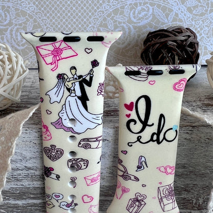 'I Do' Print Silicone Band For Apple Watch