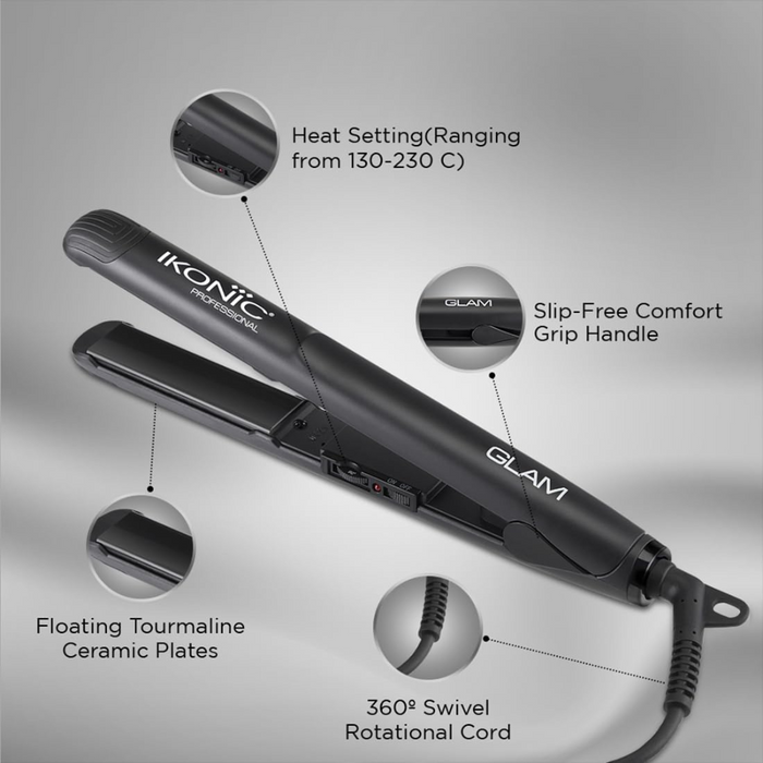 Ikonic Hair Straightener - Glam Black