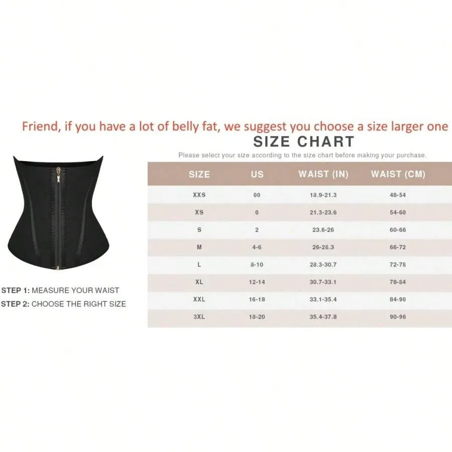 Women’s High-Compression Waist Trainer Belt – Zippered Underbust Body Shaper & Waist Cincher