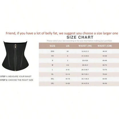 Women’s High-Compression Waist Trainer Belt – Zippered Underbust Body Shaper & Waist Cincher