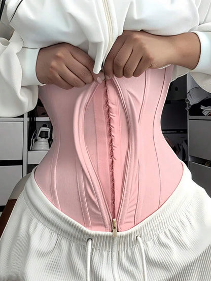 Women’s High-Compression Waist Trainer Belt – Zippered Underbust Body Shaper & Waist Cincher