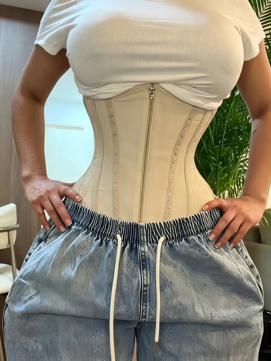 Women’s High-Compression Waist Trainer Belt – Zippered Underbust Body Shaper & Waist Cincher