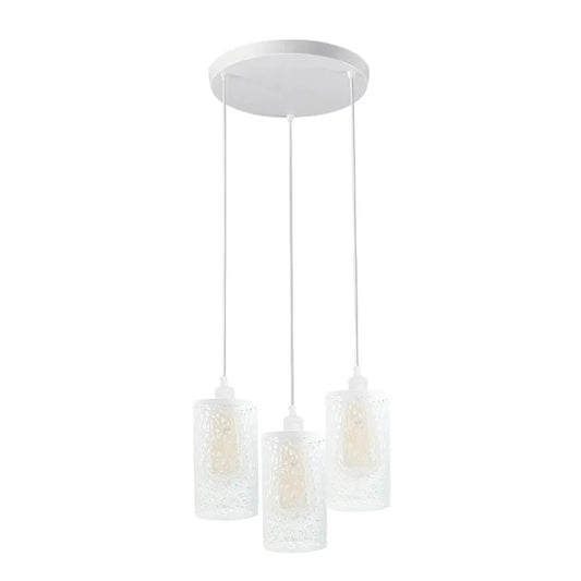 Industrial Retro pendant light 3 way Round ceiling base Metal Lamp Shade~4317