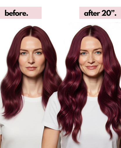 invisible clip-in hair extensions cherry red.