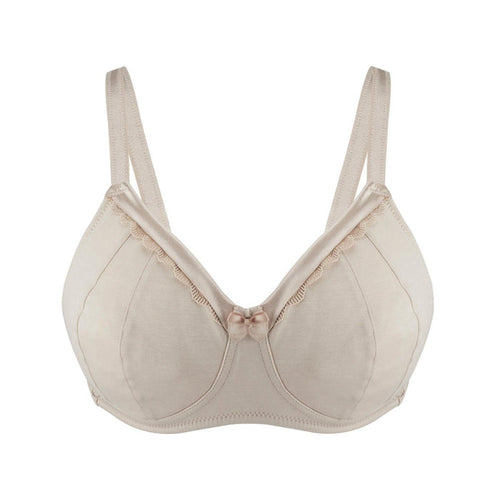 Ivory Supportive Non Wired Silk and Organic Cotton Full Cup Bra with removable paddings – Juliemay Lingerie