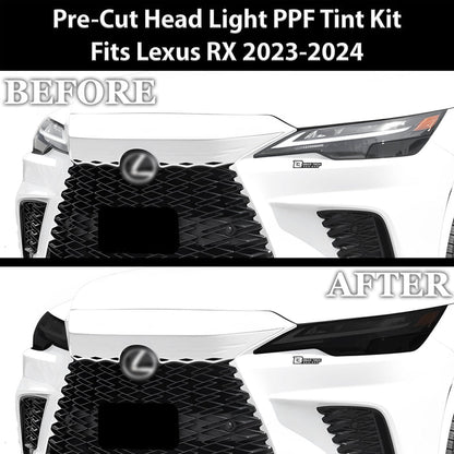 Full Headlight Taillight Precut Smoked PPF Tint Kit Film Overlay Fits Lexus RX 2023 - 2025 - Bogar Tech Designs