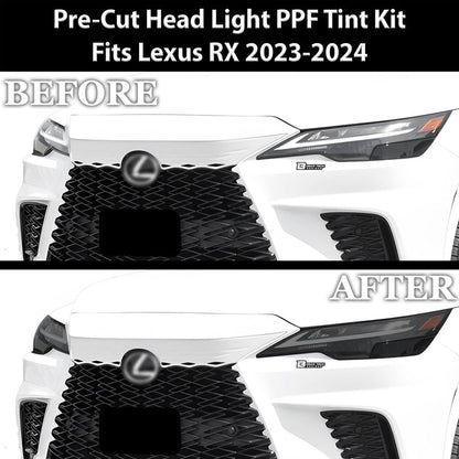 Full Headlight Taillight Precut Smoked PPF Tint Kit Film Overlay Fits Lexus RX 2023 - 2025 - Bogar Tech Designs