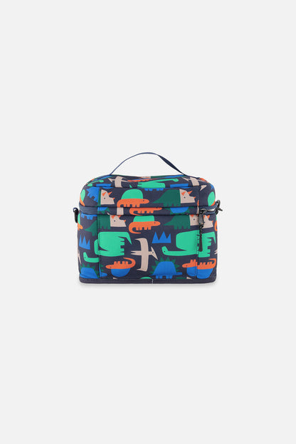 Lunch Box Navy Dinosaur Print-1
